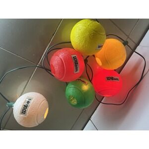 Vintage RARE Blow Mold Plastic Wilson Balls  Patio String Lights Multicolor